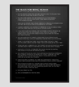 The Rules for being Human