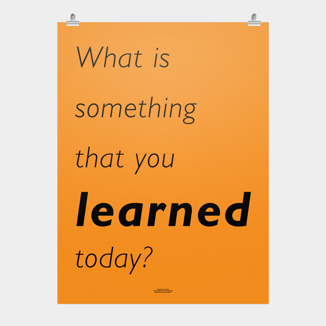 SOMETHING LEARNED POSTER