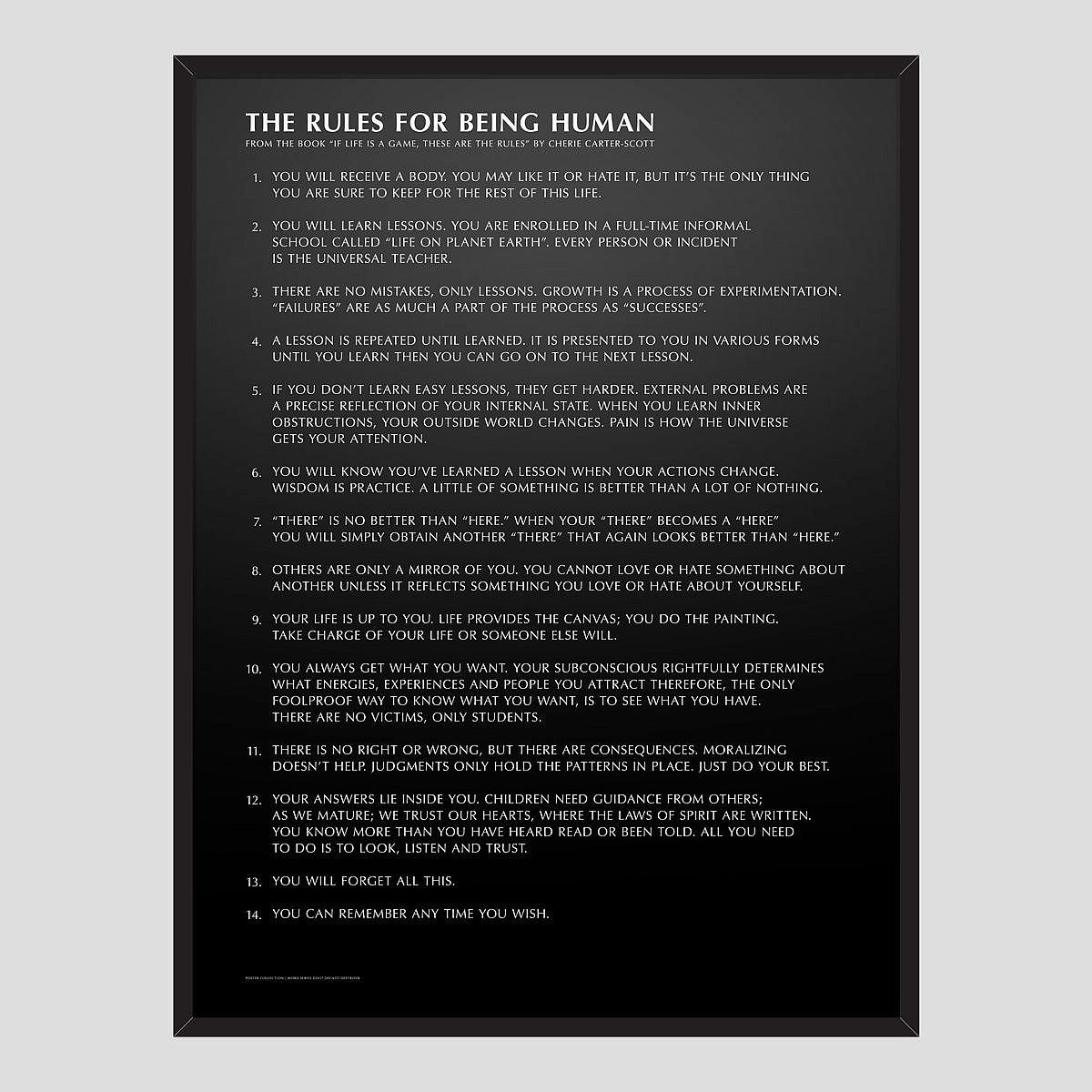 The Rules for being Human
